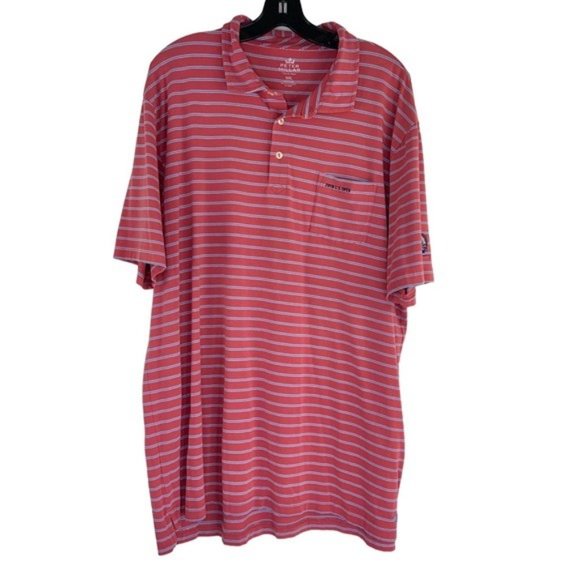 Peter Millar Seaside Wash Striped Short Sleeve Polo 2018 US Open - Picture 1 of 6